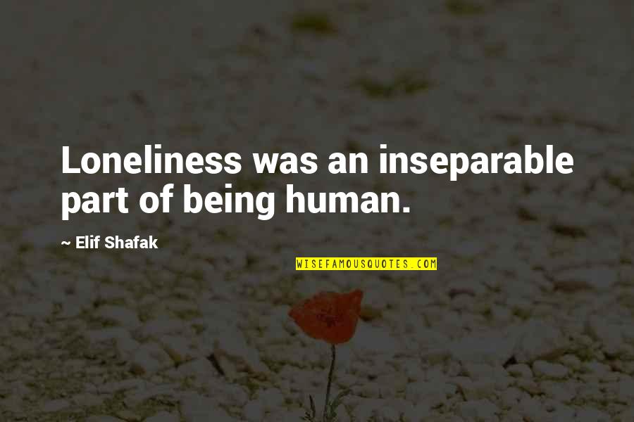 Being Inseparable Quotes By Elif Shafak: Loneliness was an inseparable part of being human.