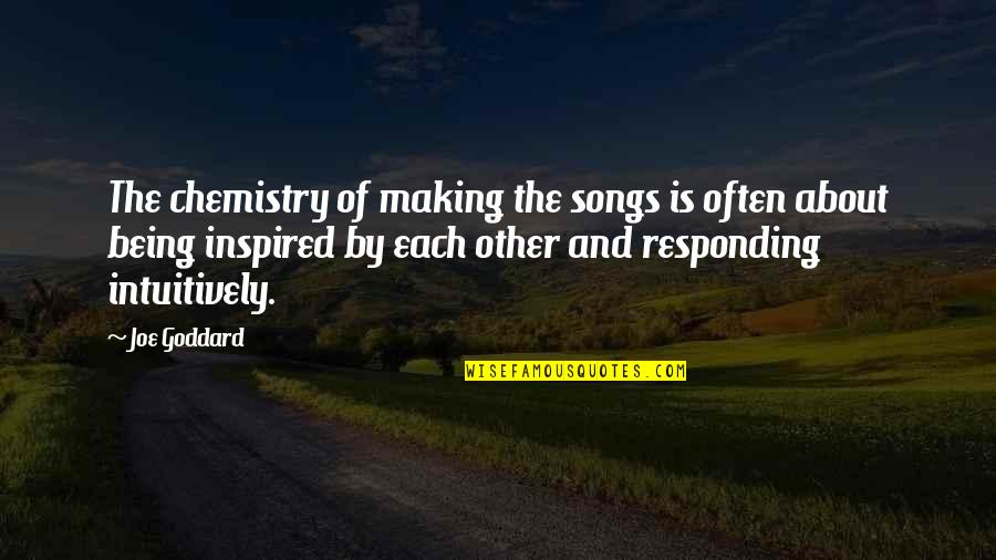 Being Inspired Quotes By Joe Goddard: The chemistry of making the songs is often