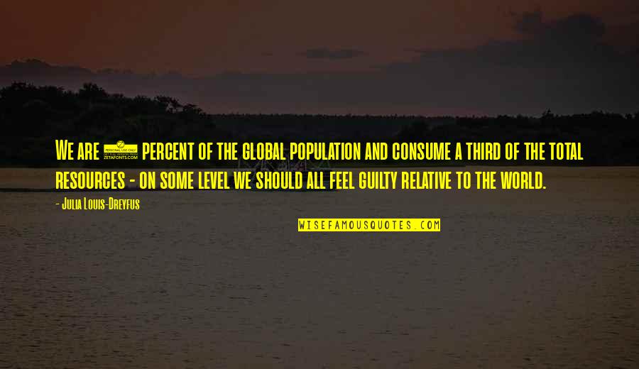 Being Jet Lagged Quotes By Julia Louis-Dreyfus: We are 5 percent of the global population