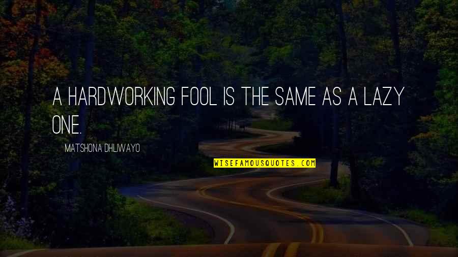 Being Jubilant Quotes By Matshona Dhliwayo: A hardworking fool is the same as a Being Jubilant Quotes By Matshona Dhliwayo: A hardworking fool is the same as a