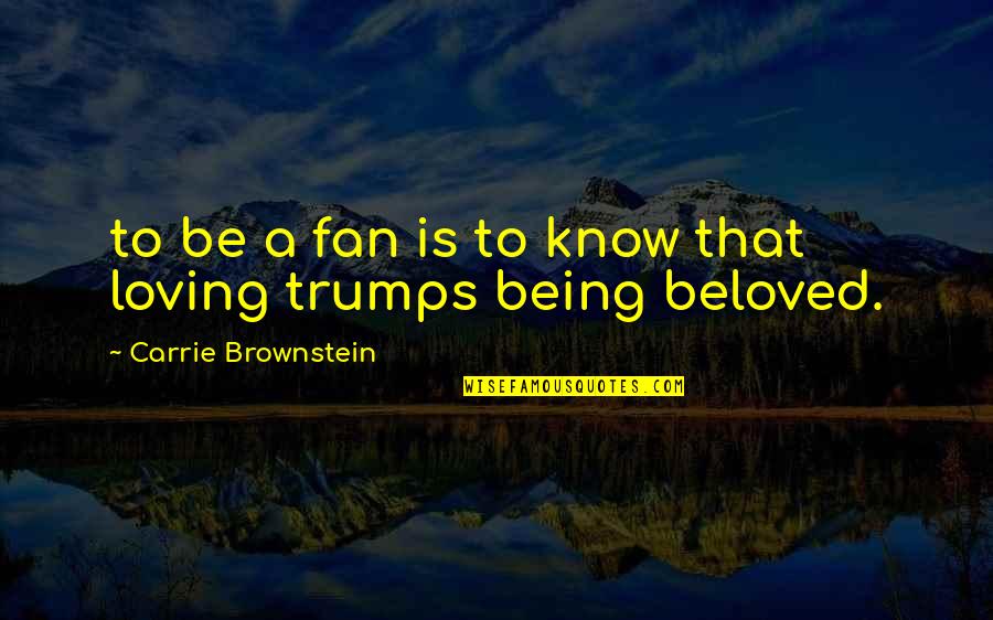 Being Just A Fan Quotes By Carrie Brownstein: to be a fan is to know that