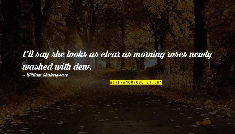 Being Just Another Girl Quotes By William Shakespeare: I'll say she looks as clear as morning