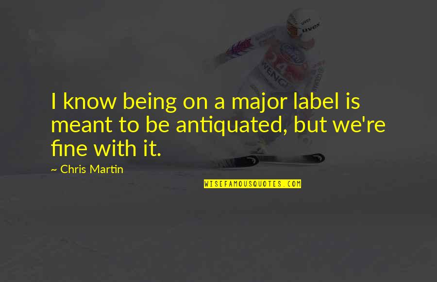 Being Just Fine Quotes By Chris Martin: I know being on a major label is