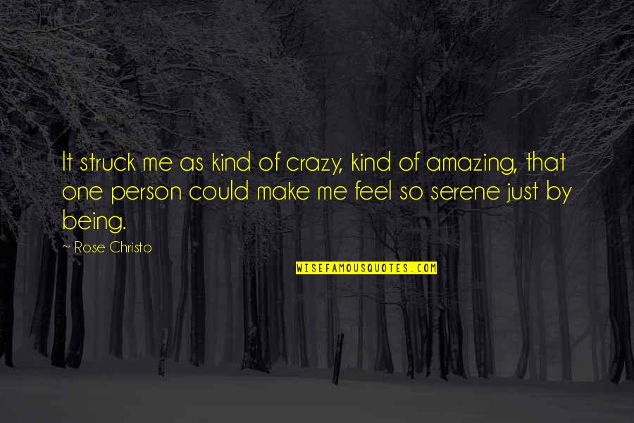 Being Just One Person Quotes By Rose Christo: It struck me as kind of crazy, kind