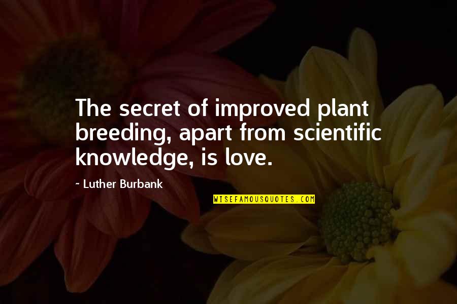 Being Kicked Down Quotes By Luther Burbank: The secret of improved plant breeding, apart from