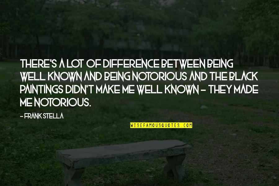 Being Known Quotes By Frank Stella: There's a lot of difference between being well