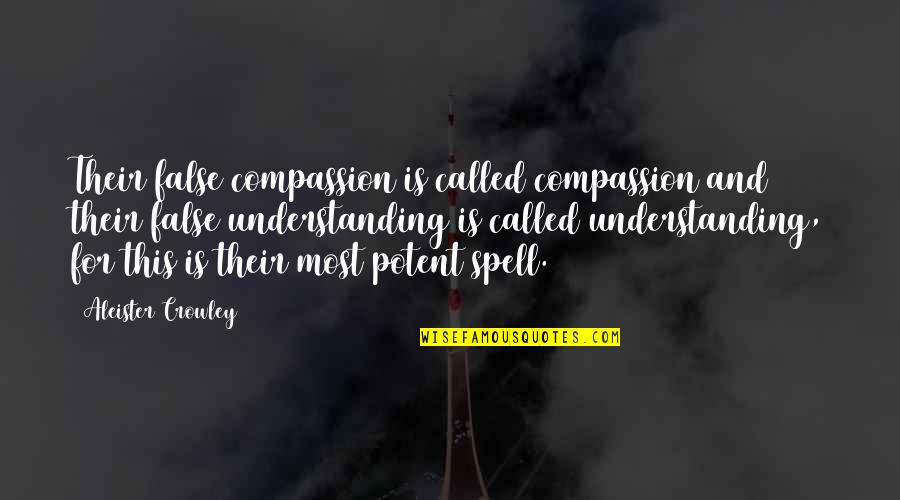 Being Led On By A Boy Quotes By Aleister Crowley: Their false compassion is called compassion and their