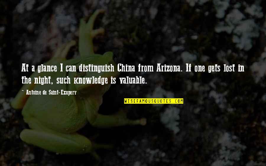 Being Left Alone Quotes By Antoine De Saint-Exupery: At a glance I can distinguish China from