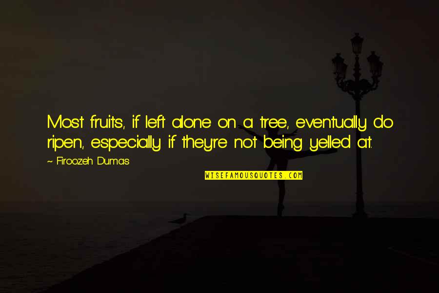 Being Left Alone Quotes By Firoozeh Dumas: Most fruits, if left alone on a tree,