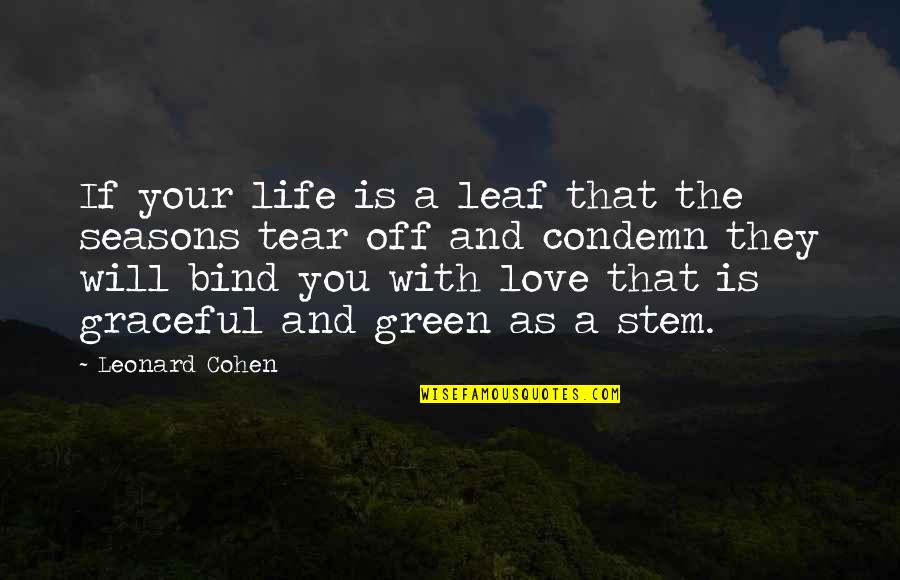 Being Lied Too Tumblr Quotes By Leonard Cohen: If your life is a leaf that the
