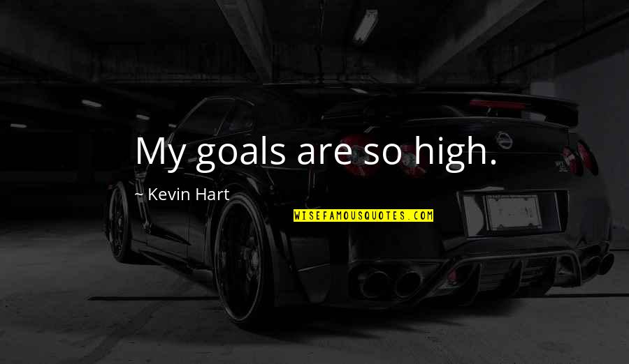 Being Lonely But Happy Quotes By Kevin Hart: My goals are so high.