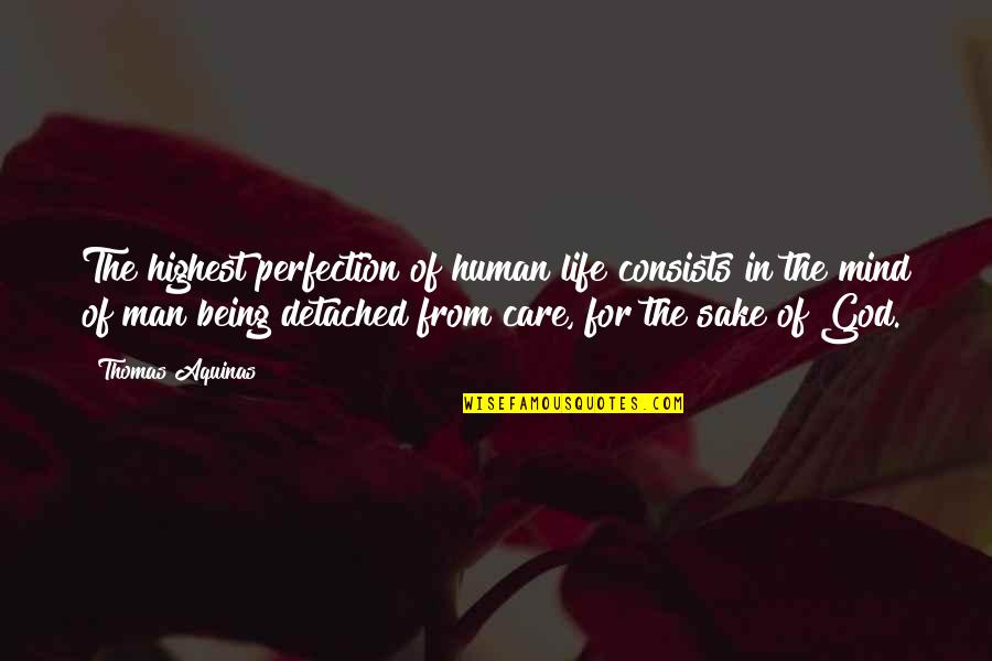 Being Man Quotes By Thomas Aquinas: The highest perfection of human life consists in