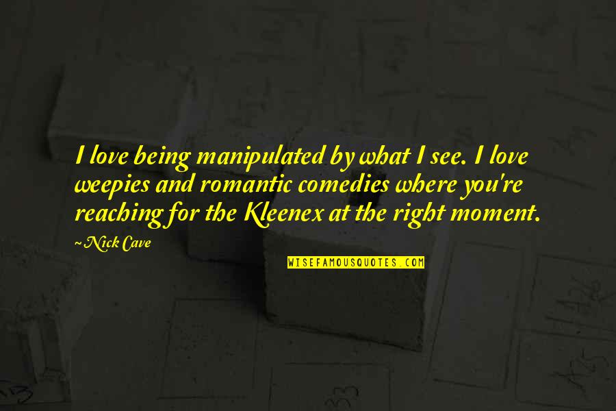 Being Manipulated Quotes By Nick Cave: I love being manipulated by what I see.