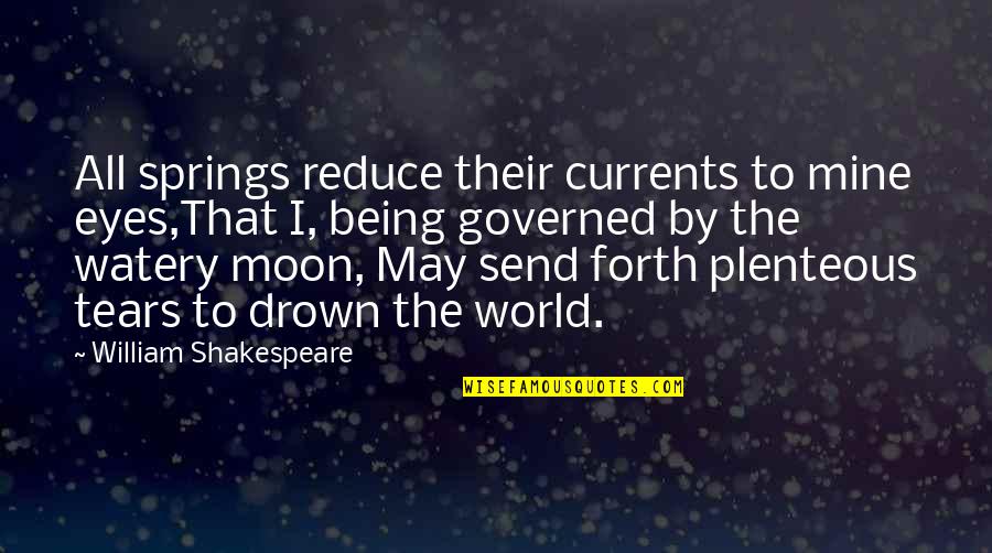 Being Mine Quotes By William Shakespeare: All springs reduce their currents to mine eyes,That