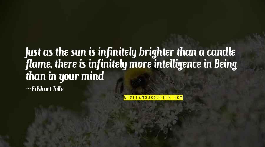 Being More Quotes By Eckhart Tolle: Just as the sun is infinitely brighter than