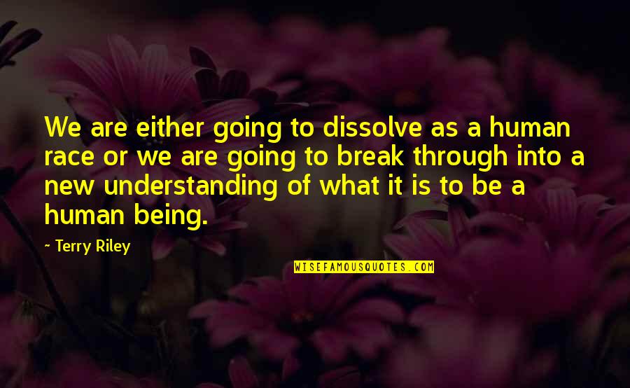 Being More Understanding Quotes By Terry Riley: We are either going to dissolve as a