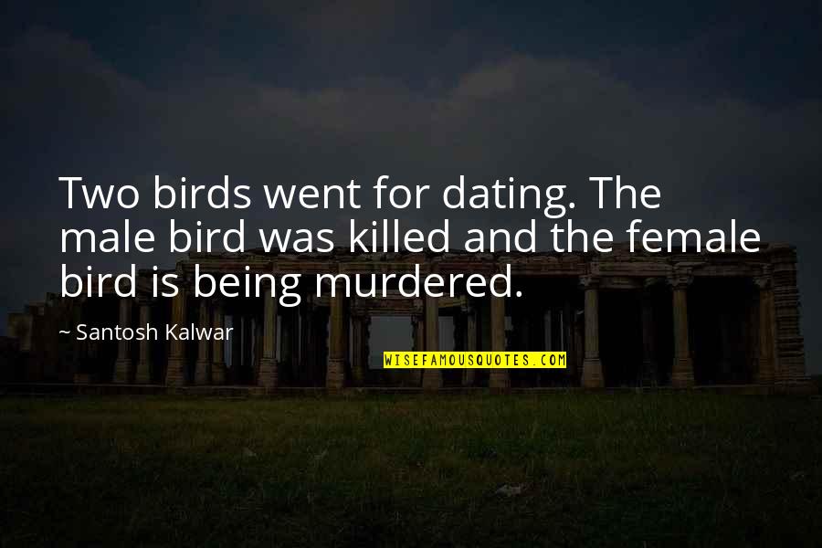 Being Murdered Quotes By Santosh Kalwar: Two birds went for dating. The male bird