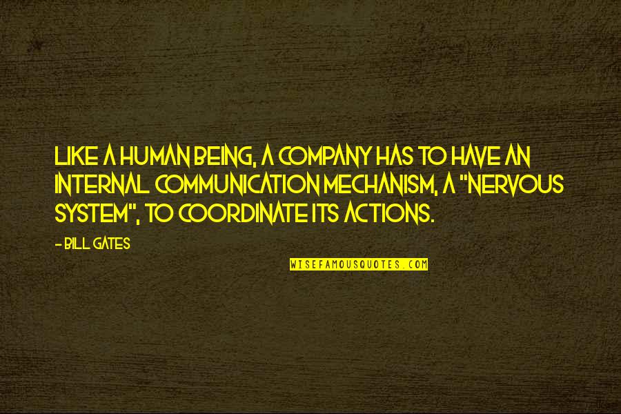 Being Nervous Quotes By Bill Gates: Like a human being, a company has to