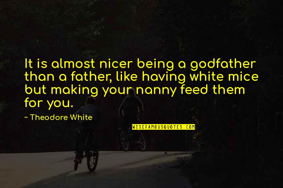 Being Nicer Quotes By Theodore White: It is almost nicer being a godfather than