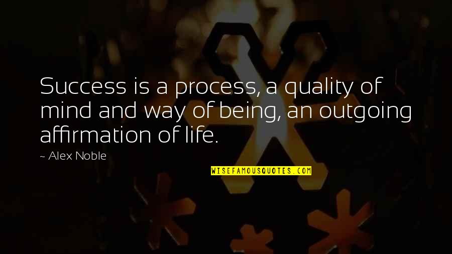 Being Noble Quotes By Alex Noble: Success is a process, a quality of mind