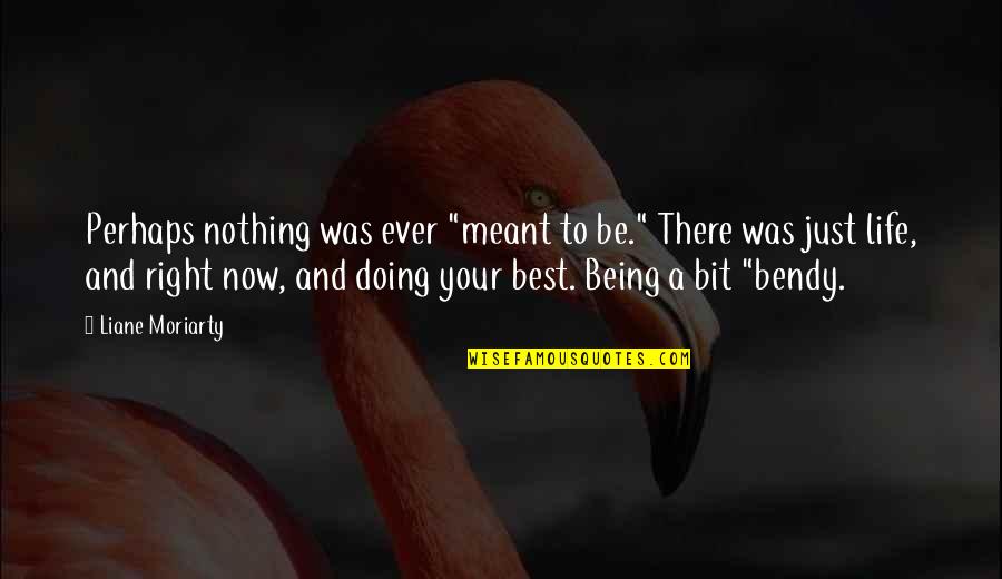 Being Not Meant To Be Quotes By Liane Moriarty: Perhaps nothing was ever "meant to be." There