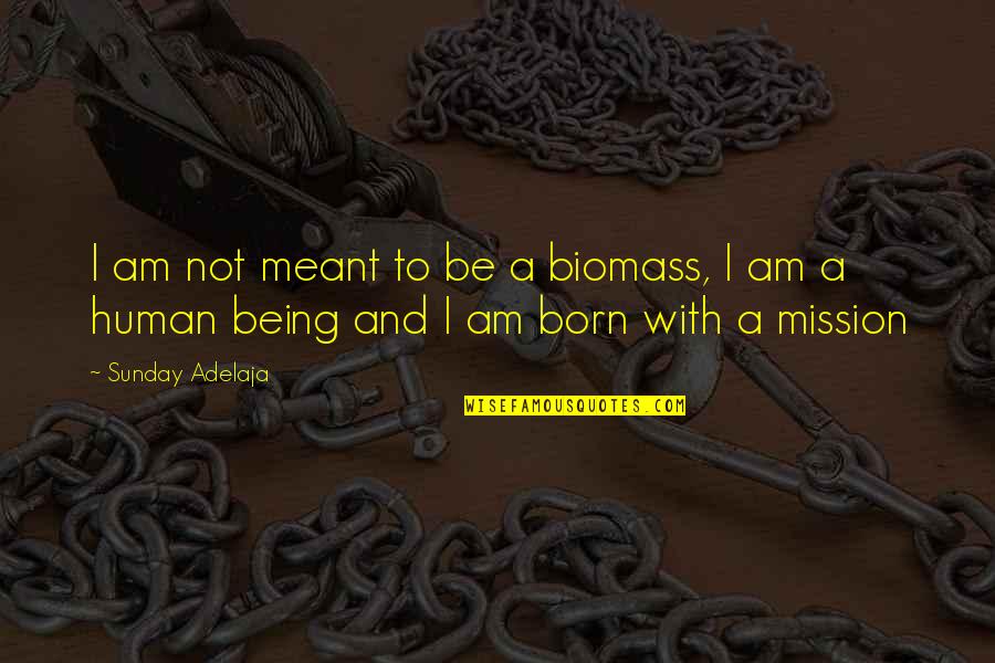 Being Not Meant To Be Quotes By Sunday Adelaja: I am not meant to be a biomass,