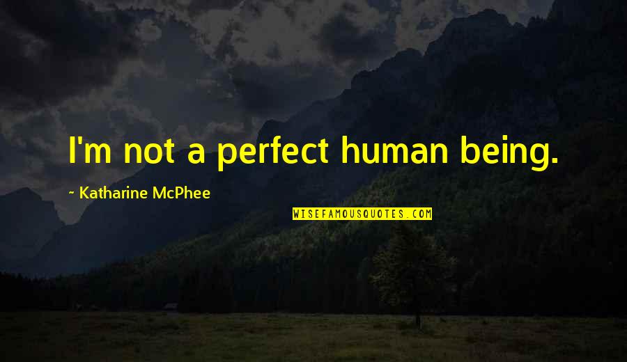 Being Not Perfect Quotes By Katharine McPhee: I'm not a perfect human being.