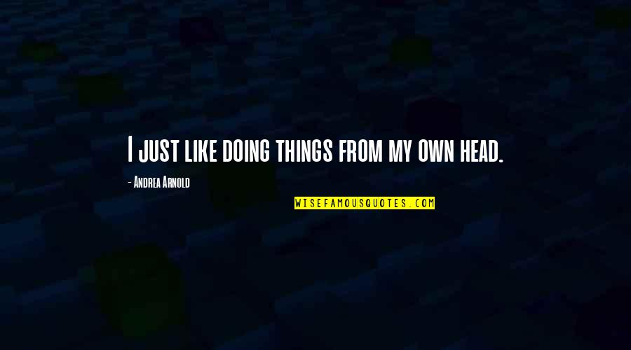 Being Offended Quotes By Andrea Arnold: I just like doing things from my own Being Offended Quotes By Andrea Arnold: I just like doing things from my own