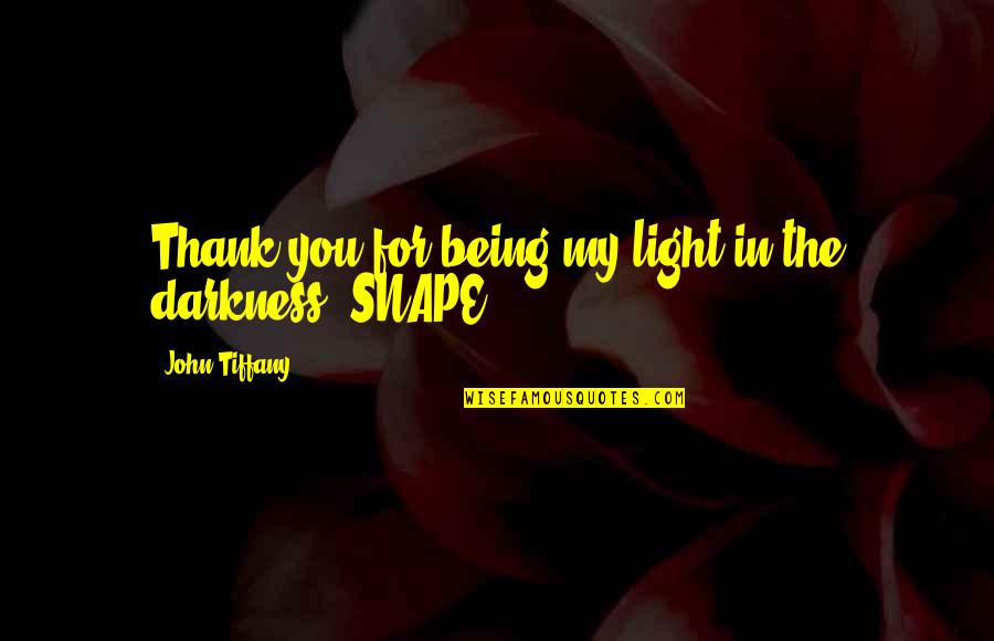Being Old Enough To Make Decisions Quotes By John Tiffany: Thank you for being my light in the