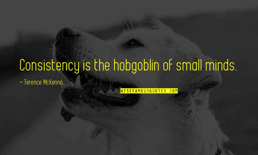 Being On Fire For God Quotes By Terence McKenna: Consistency is the hobgoblin of small minds.