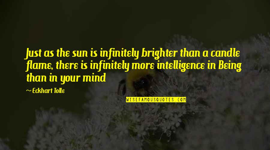 Being On My Mind Quotes By Eckhart Tolle: Just as the sun is infinitely brighter than