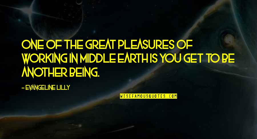 Being One With The Earth Quotes By Evangeline Lilly: One of the great pleasures of working in