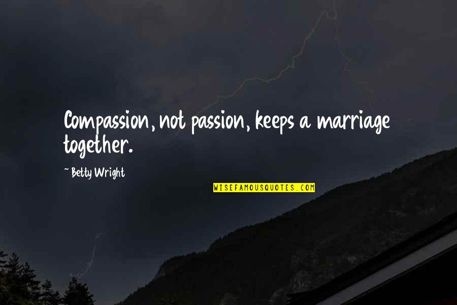 Being Open To Your Partner Quotes By Betty Wright: Compassion, not passion, keeps a marriage together.