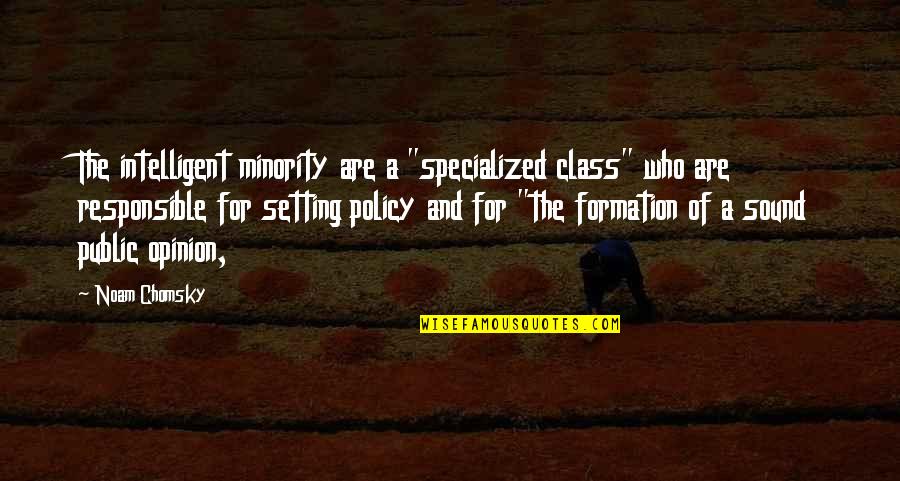Being Painfully Honest Quotes By Noam Chomsky: The intelligent minority are a "specialized class" who