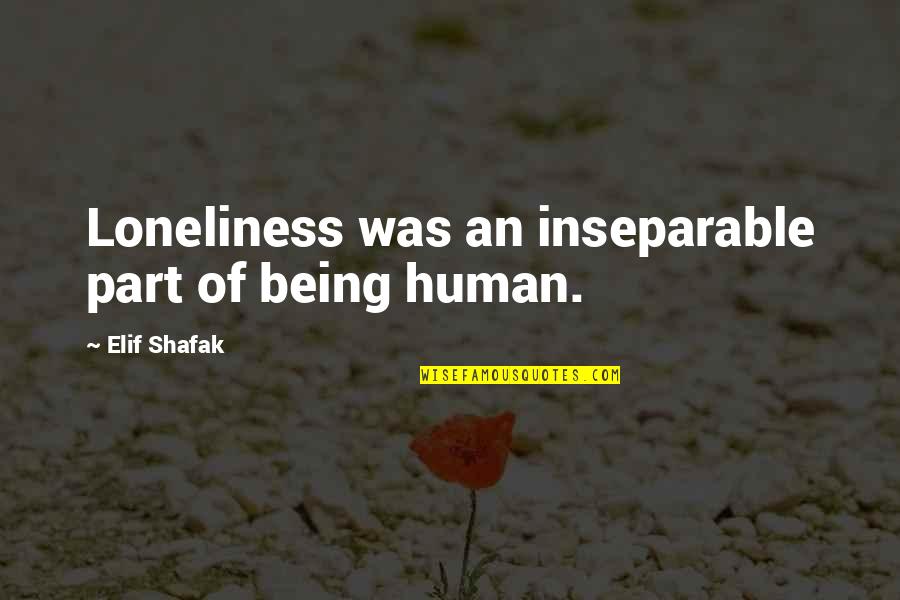 Being Part Of Your Life Quotes By Elif Shafak: Loneliness was an inseparable part of being human.