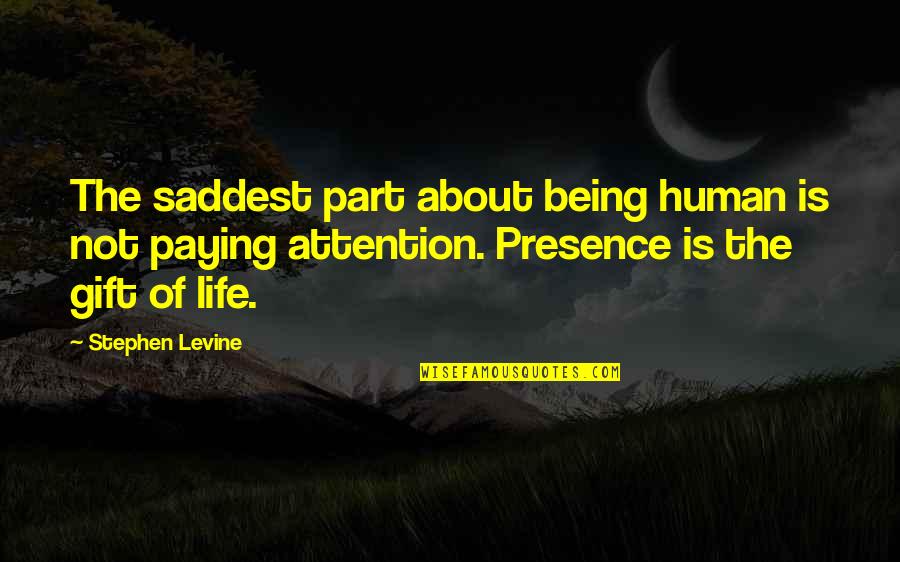 Being Part Of Your Life Quotes By Stephen Levine: The saddest part about being human is not