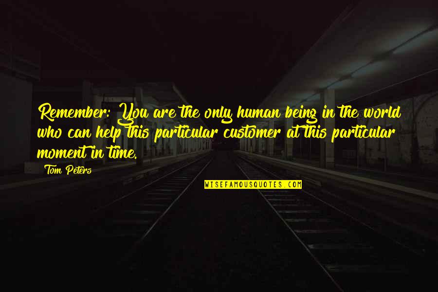 Being Particular Quotes By Tom Peters: Remember: You are the only human being in
