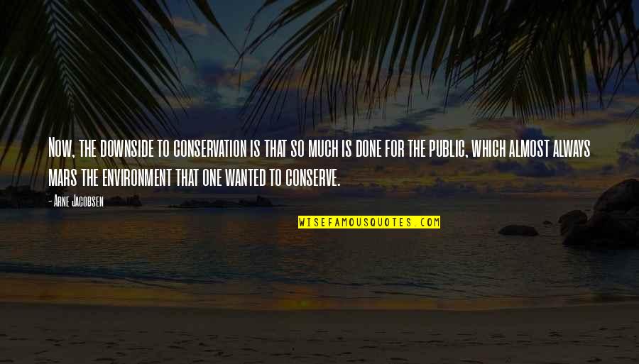 Being Pathetic Quotes By Arne Jacobsen: Now, the downside to conservation is that so Being Pathetic Quotes By Arne Jacobsen: Now, the downside to conservation is that so