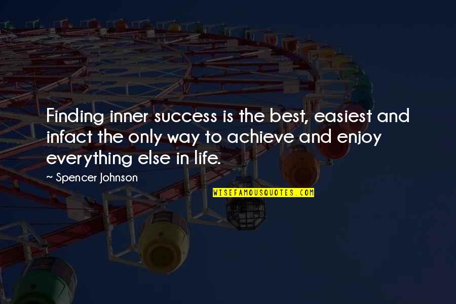 Being Perfectly Flawed Quotes By Spencer Johnson: Finding inner success is the best, easiest and