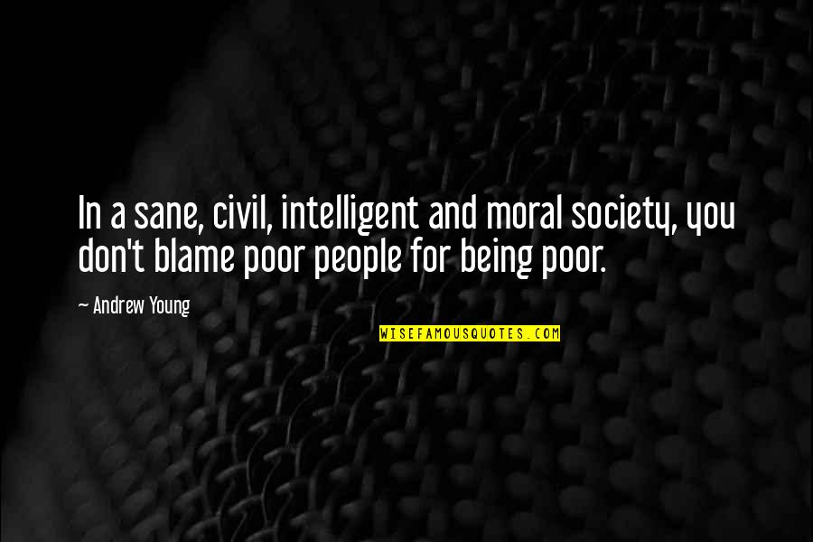 Being Poor Quotes By Andrew Young: In a sane, civil, intelligent and moral society,