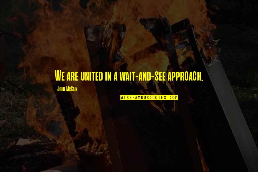 Being Positive And Thankful Quotes By John McCain: We are united in a wait-and-see approach. Being Positive And Thankful Quotes By John McCain: We are united in a wait-and-see approach.