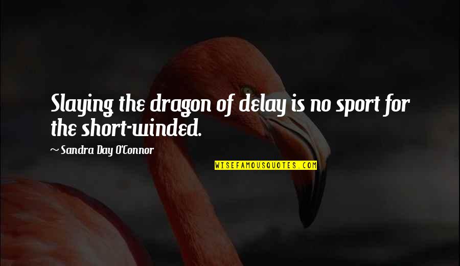 Being Pregnant And Hormonal Quotes By Sandra Day O'Connor: Slaying the dragon of delay is no sport