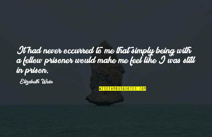 Being Prisoner Quotes By Elizabeth Wein: It had never occurred to me that simply