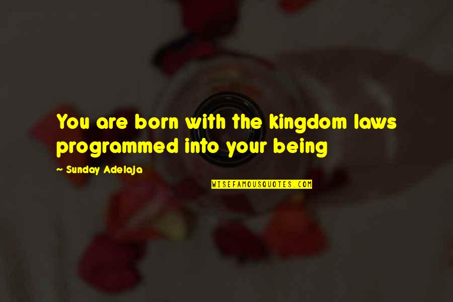 Being Programmed Quotes By Sunday Adelaja: You are born with the kingdom laws programmed