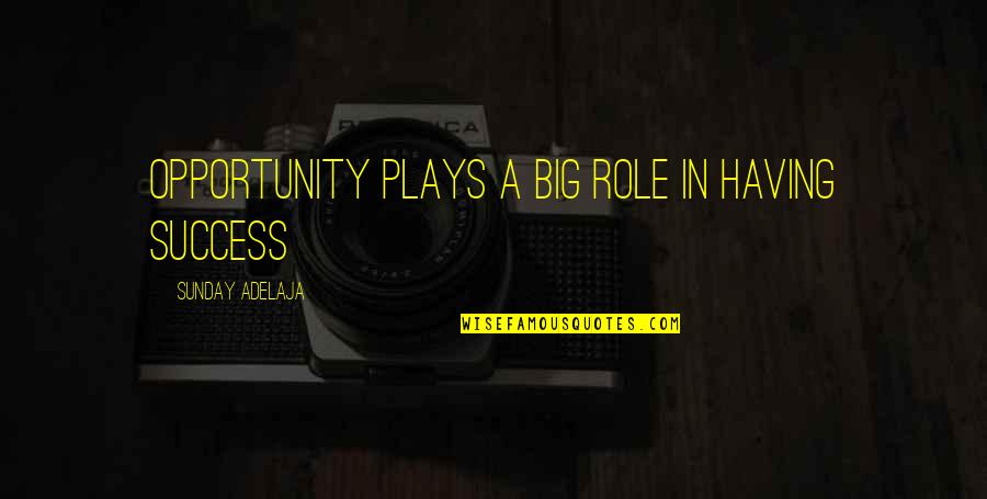 Being Promoted At Work Quotes By Sunday Adelaja: Opportunity plays a big role in having success