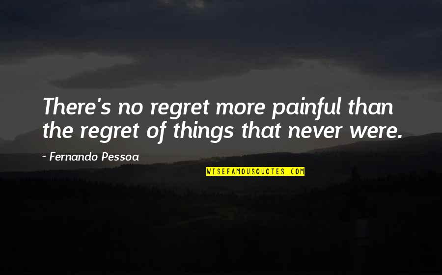 Being Proud Of America Quotes By Fernando Pessoa: There's no regret more painful than the regret