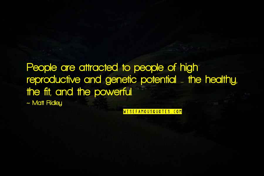 Being Pushed Out Of Someone's Life Quotes By Matt Ridley: People are attracted to people of high reproductive Being Pushed Out Of Someone's Life Quotes By Matt Ridley: People are attracted to people of high reproductive