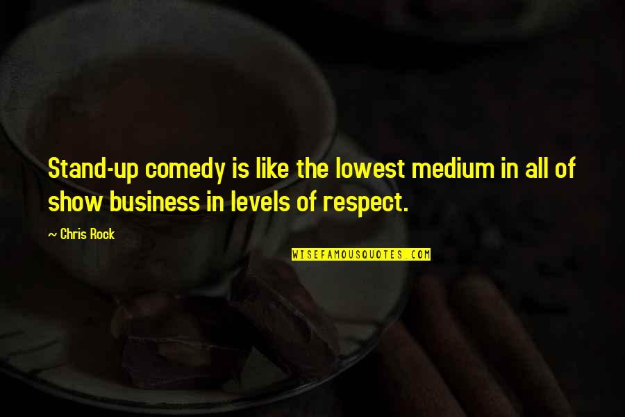 Being Qualified Quotes By Chris Rock: Stand-up comedy is like the lowest medium in