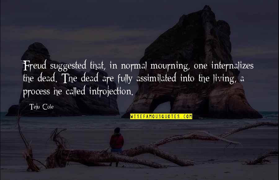 Being Quiet And Introverted Quotes By Teju Cole: Freud suggested that, in normal mourning, one internalizes