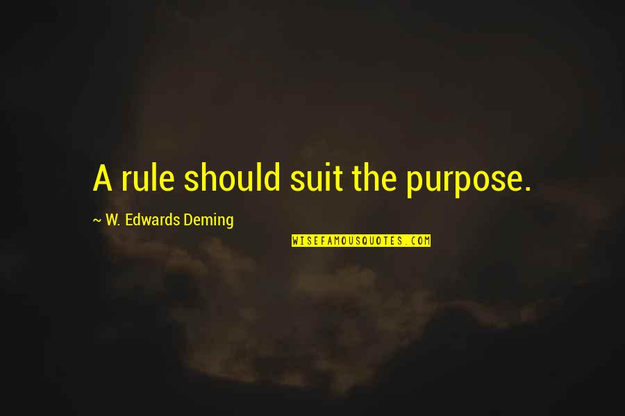Being Raised In The Ghetto Quotes By W. Edwards Deming: A rule should suit the purpose.